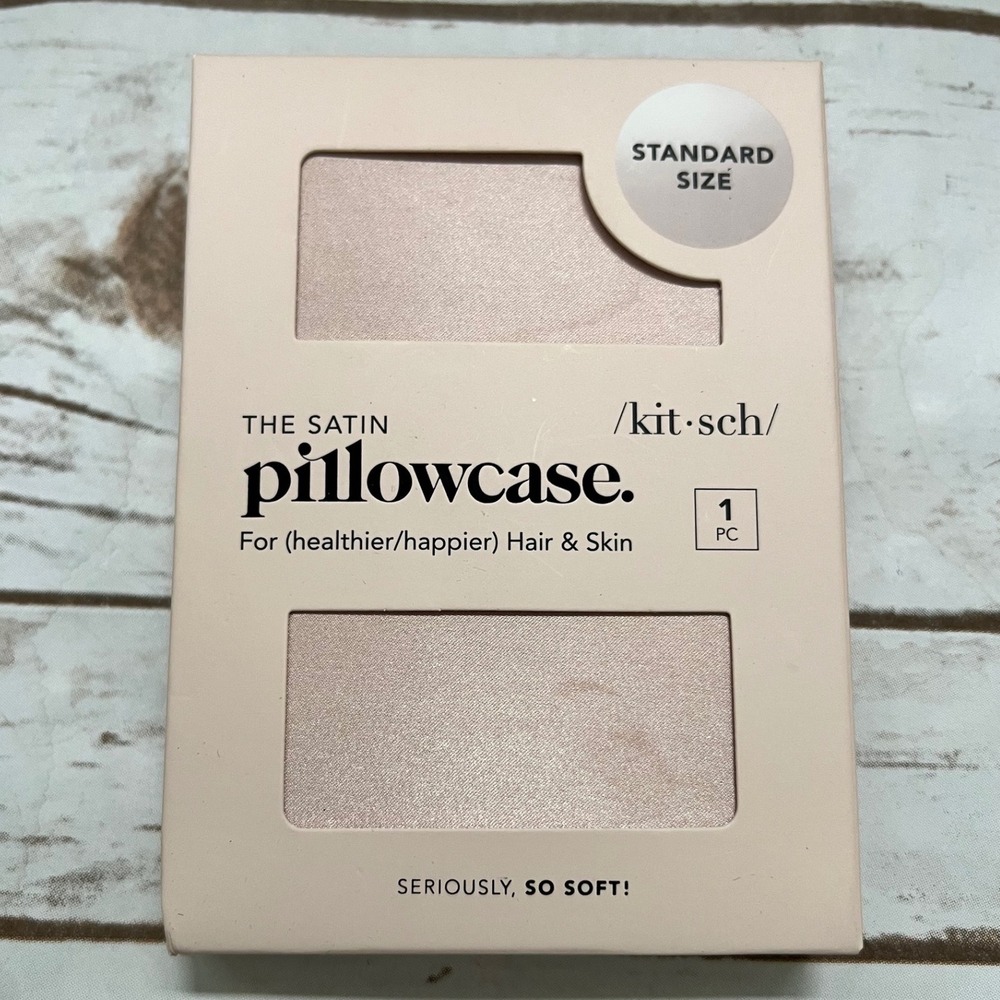 NEW Kitsch Satin Pillowcase Blush Pink Standard
